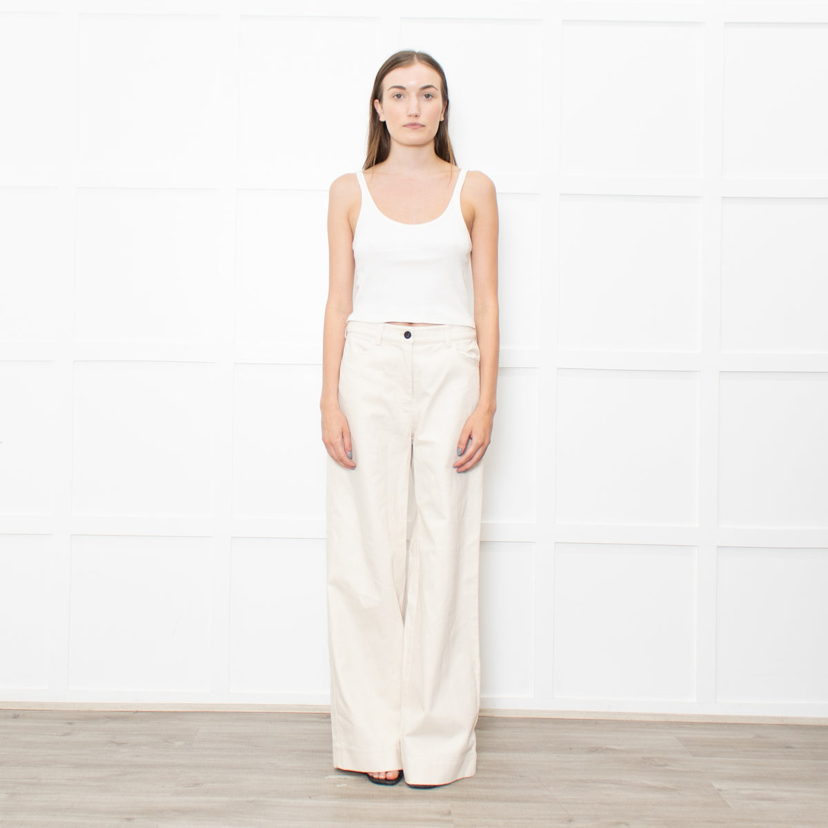 Cefinn Cream Wide Leg Jeans