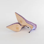 Jimmy Choo Purple Glitter Agnes Romy Heel Shoes