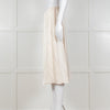 Theory Cream Textured Flap Front Knee Length Skirt