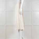 Theory Cream Textured Flap Front Knee Length Skirt