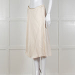 Theory Cream Textured Flap Front Knee Length Skirt