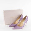 Jimmy Choo Purple Glitter Agnes Romy Heel Shoes