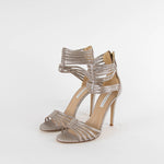 Diane Von Furstenberg Ursual Metallic Silver Strappy Sandal