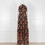 Paige Black Floral Chiffon Halter Neck Tiered Maxi Dress