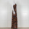 Paige Black Floral Chiffon Halter Neck Tiered Maxi Dress