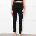 Louis Vuitton Black Brown Elasticated Monogram Waist Leggings