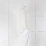 Zimmermann Cream Ruffle And Lace Trim Whitewave Pintuck Blouse