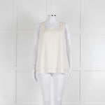 Strenesse Cream Silk Front Cotton Tank Top