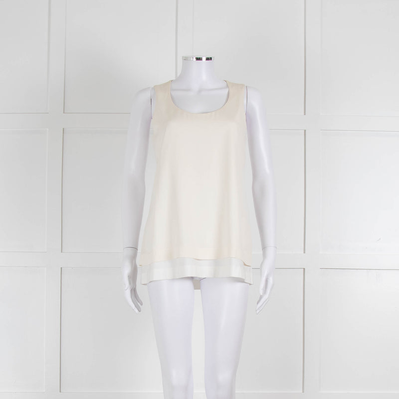 Strenesse Cream Silk Front Cotton Tank Top
