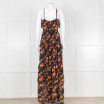 Paige Black Floral Chiffon Halter Neck Tiered Maxi Dress