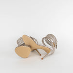 Diane Von Furstenberg Ursual Metallic Silver Strappy Sandal