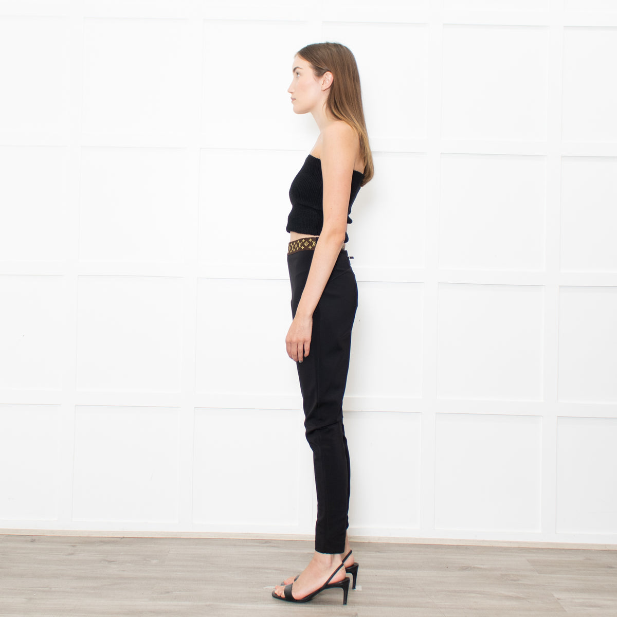 Louis Vuitton Black Brown Elasticated Monogram Waist Leggings