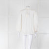 Zimmermann Cream Ruffle And Lace Trim Whitewave Pintuck Blouse