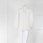 Zimmermann Cream Ruffle And Lace Trim Whitewave Pintuck Blouse