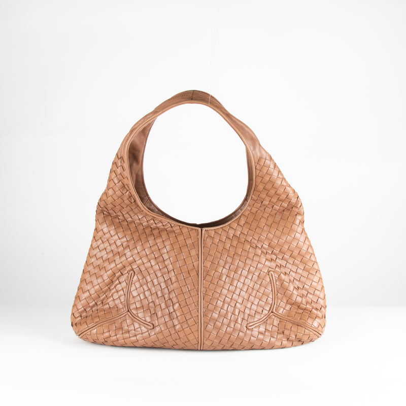 Bottega Veneta Tan Intrecciato Weave Ball Hobo Bag