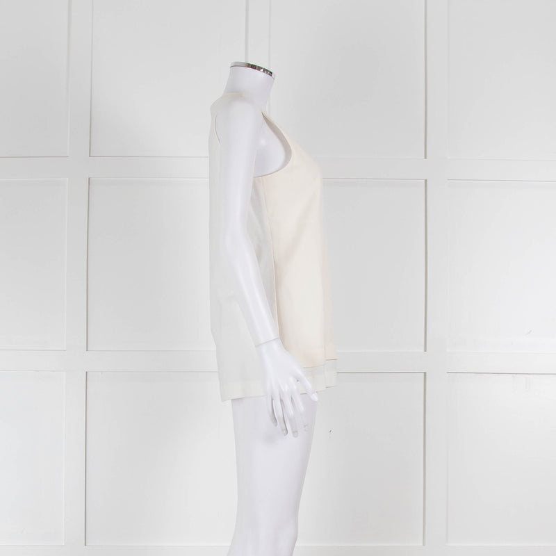 Strenesse Cream Silk Front Cotton Tank Top