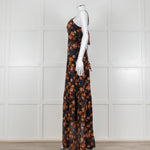 Paige Black Floral Chiffon Halter Neck Tiered Maxi Dress