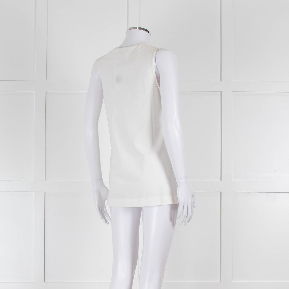 Strenesse Cream Silk Front Cotton Tank Top
