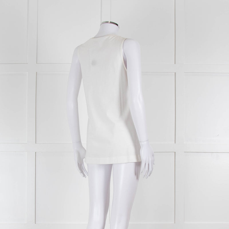 Strenesse Cream Silk Front Cotton Tank Top