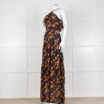 Paige Black Floral Chiffon Halter Neck Tiered Maxi Dress