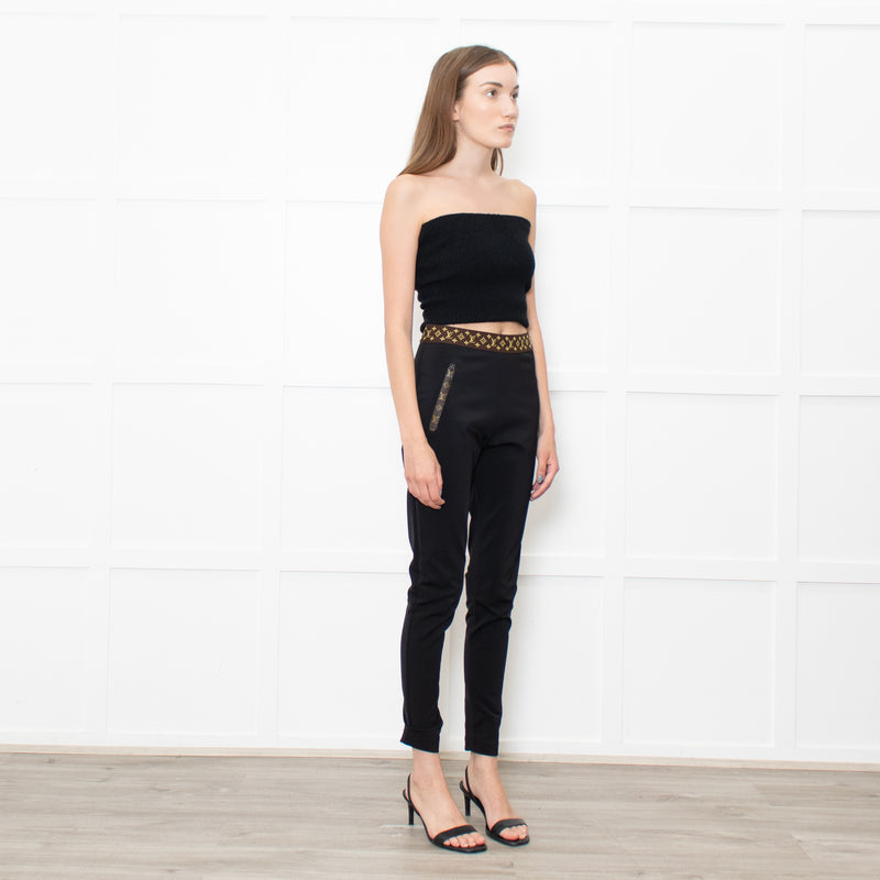Louis Vuitton Black Brown Elasticated Monogram Waist Leggings