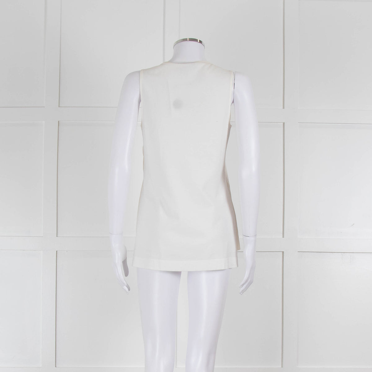 Strenesse Cream Silk Front Cotton Tank Top