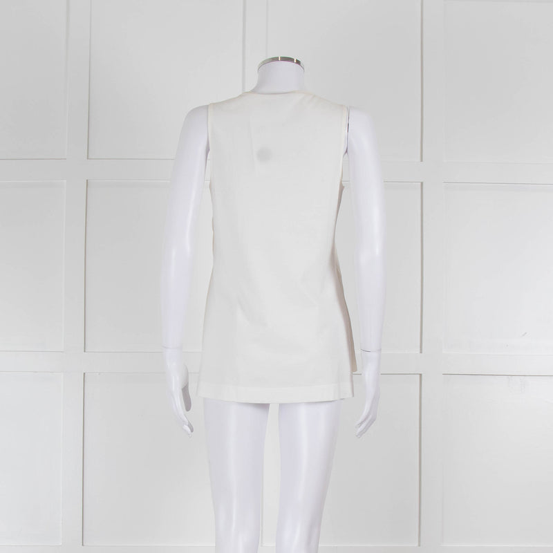 Strenesse Cream Silk Front Cotton Tank Top