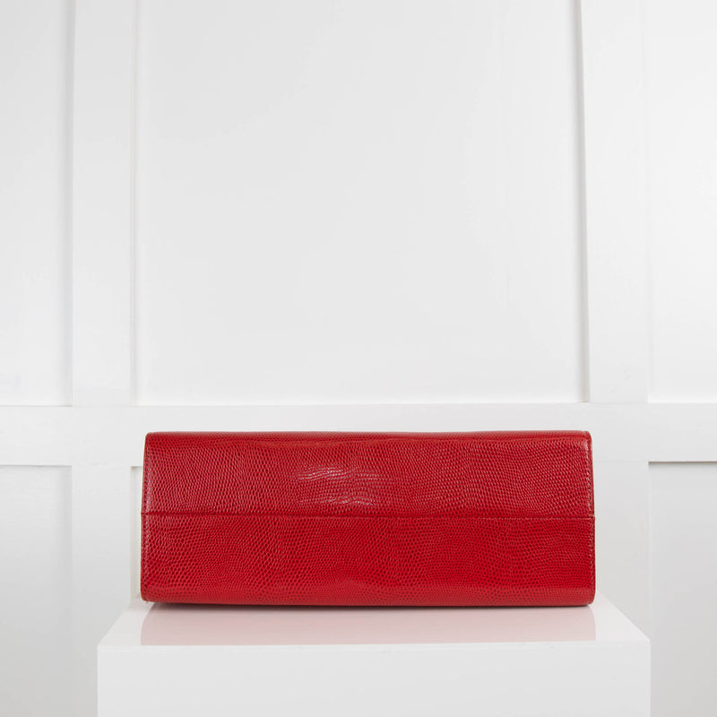 Aspinal of London Red Reptile Cosmetics Case