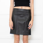 Joseph Black Stretchy Leather Mini Skirt