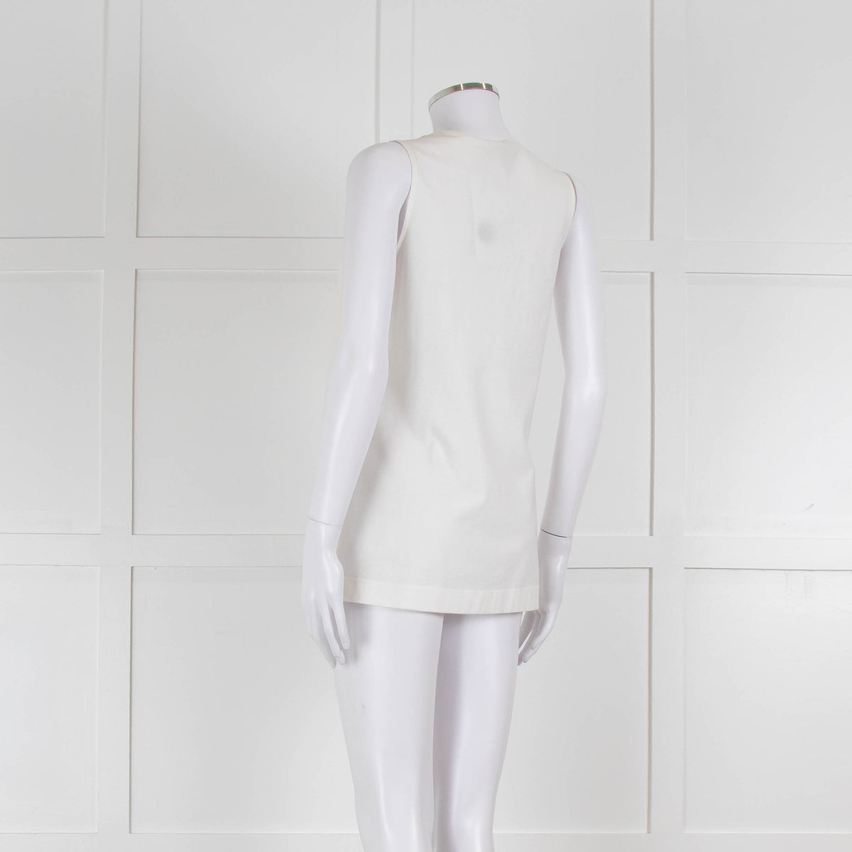 Strenesse Cream Silk Front Cotton Tank Top