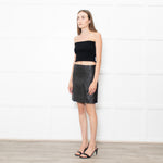 Joseph Black Stretchy Leather Mini Skirt