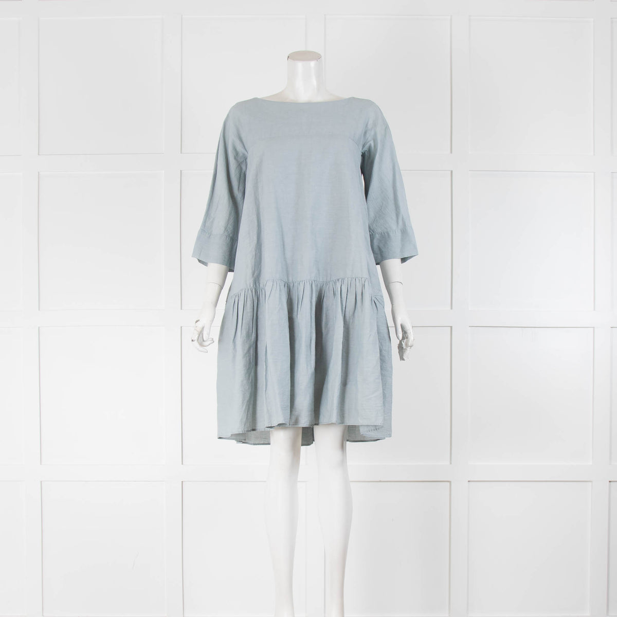 Weekend Max Mara Blue Linen Peplum Dress