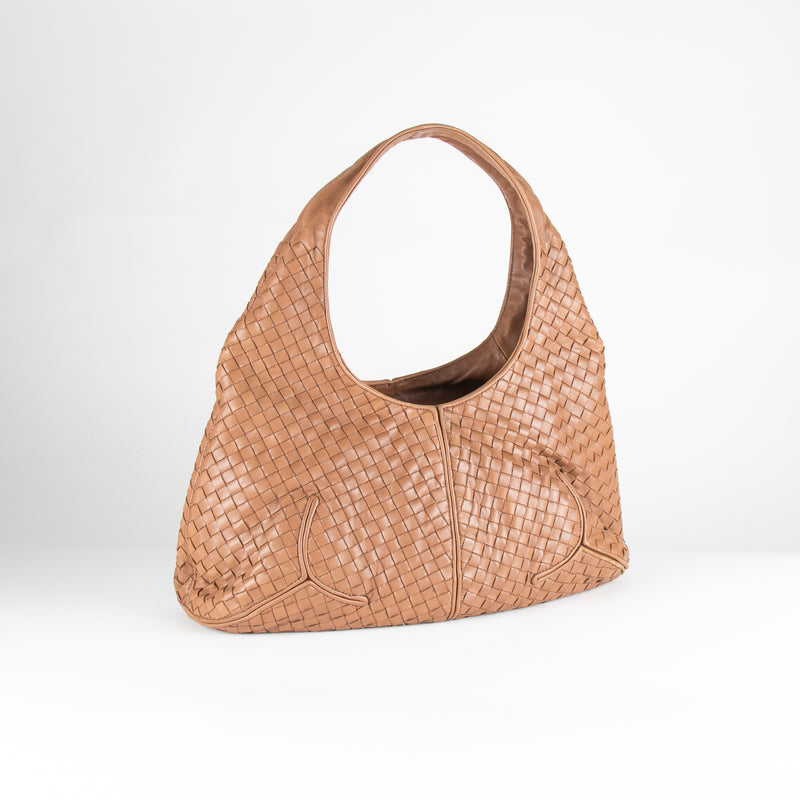 Bottega Veneta Tan Intrecciato Weave Ball Hobo Bag