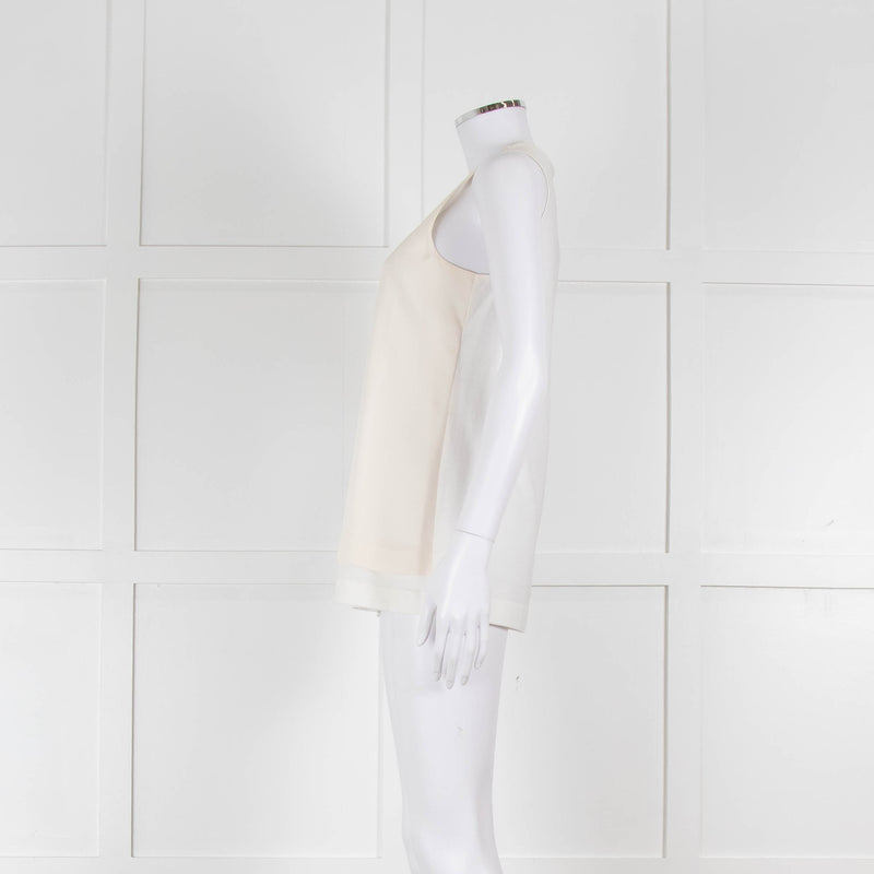 Strenesse Cream Silk Front Cotton Tank Top