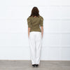 Ba&sh Olive Green Wool Short Sleeve Jumper