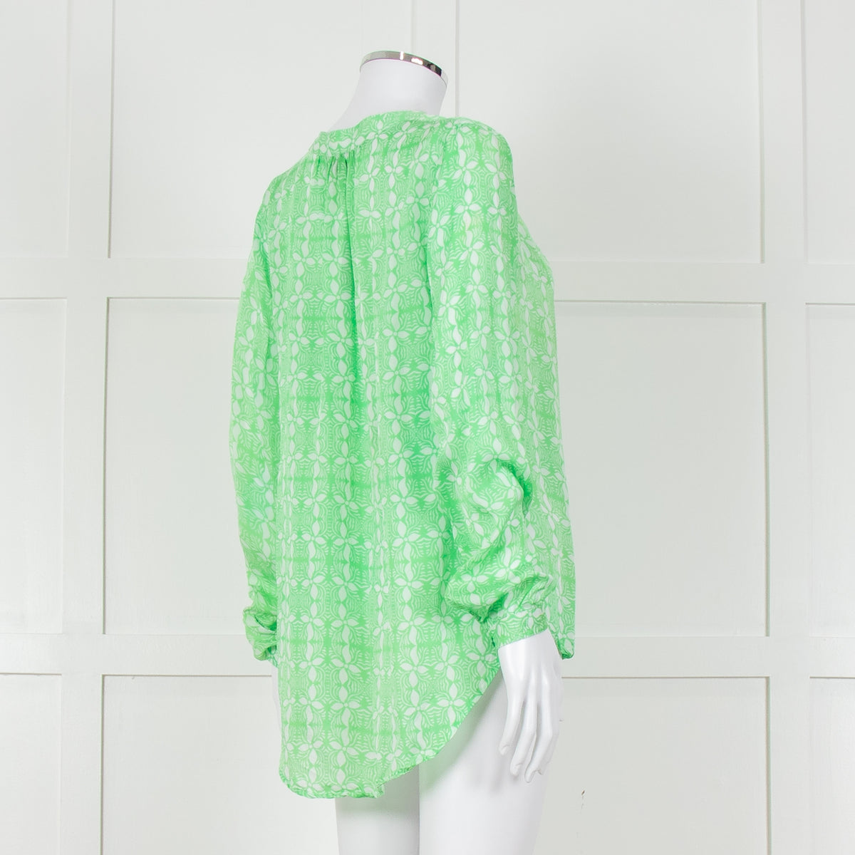 Primrose Park Green And White Floral Print Long Sleeve Top