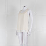 Strenesse Cream Silk Front Cotton Tank Top