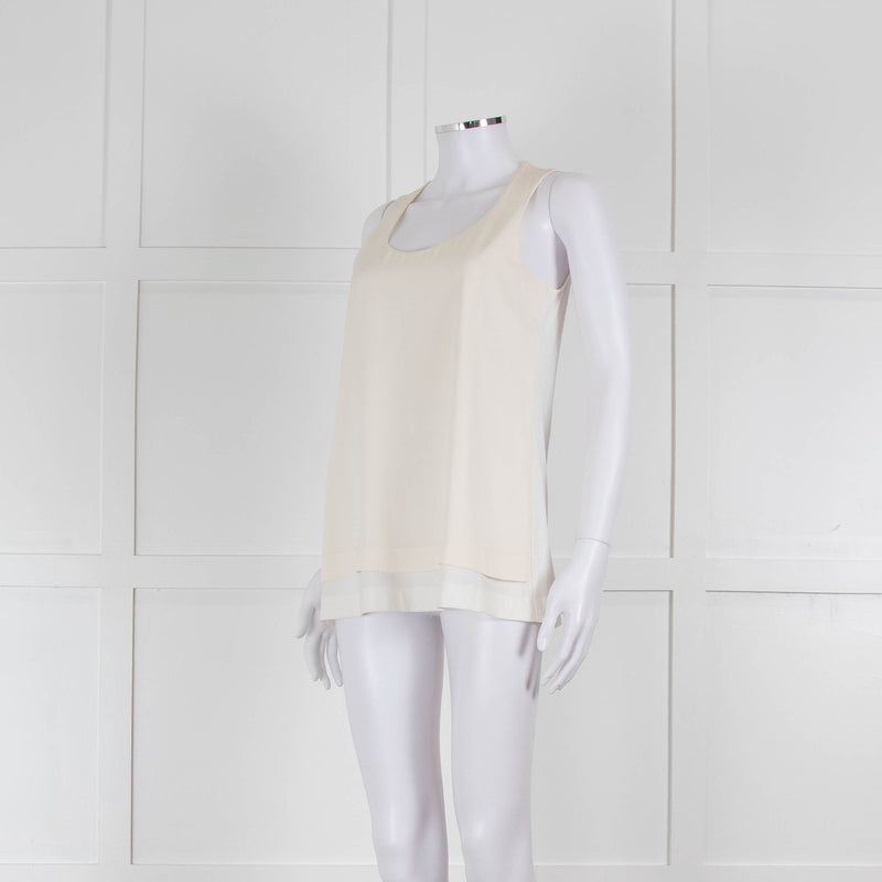 Strenesse Cream Silk Front Cotton Tank Top