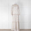 Ridley White Floral Silk Extra Long Maxi Dress