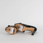 Salvatore Ferragamo Black Patent Heels with Logo Bow