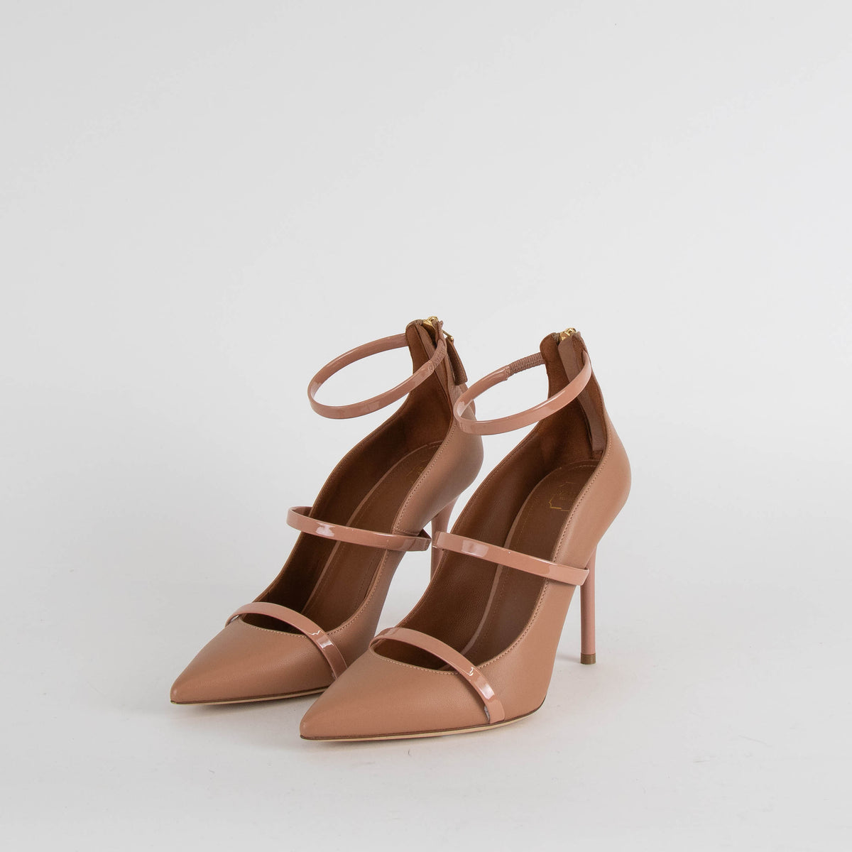 Malone Souliers Tan Robyn Triple Strap Shoes