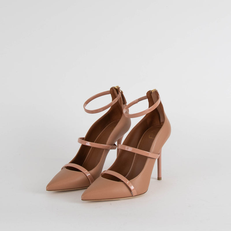 Malone Souliers Tan Robyn Triple Strap Shoes