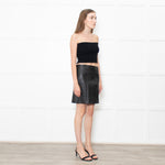 Joseph Black Stretchy Leather Mini Skirt