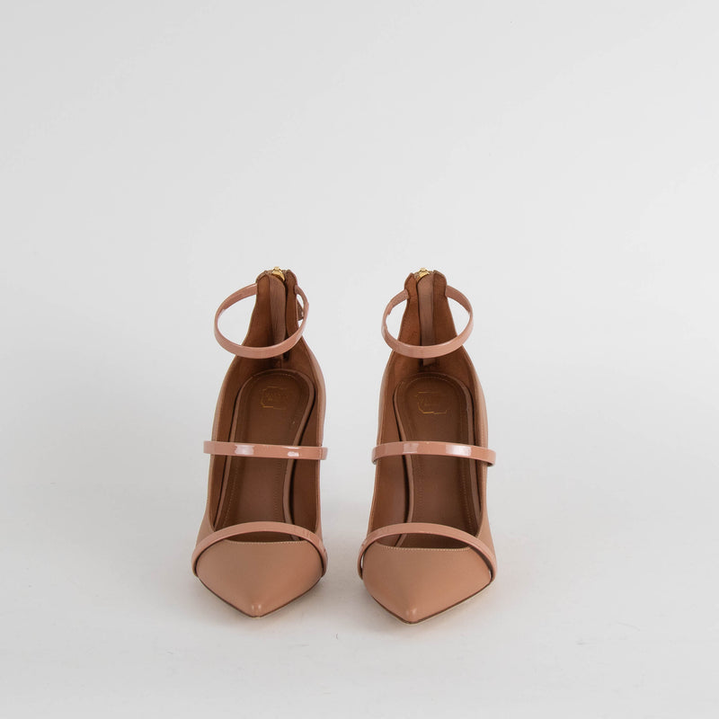 Malone Souliers Tan Robyn Triple Strap Shoes