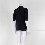 Fedeli Blue Turtleneck Cashmere Short Sleeve T Shirt