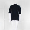 Fedeli Blue Turtleneck Cashmere Short Sleeve T Shirt