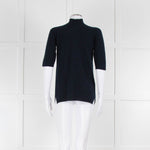 Fedeli Blue Turtleneck Cashmere Short Sleeve T Shirt