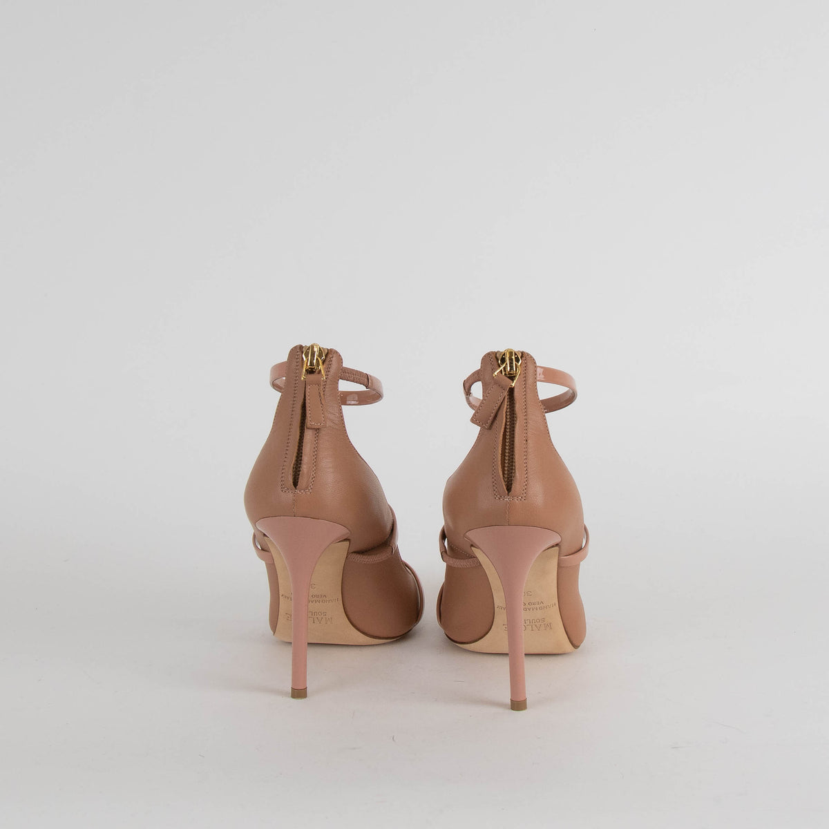 Malone Souliers Tan Robyn Triple Strap Shoes