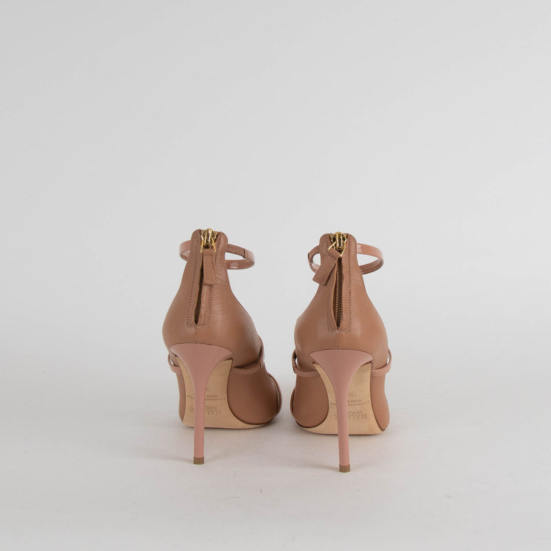 Malone Souliers Tan Robyn Triple Strap Shoes