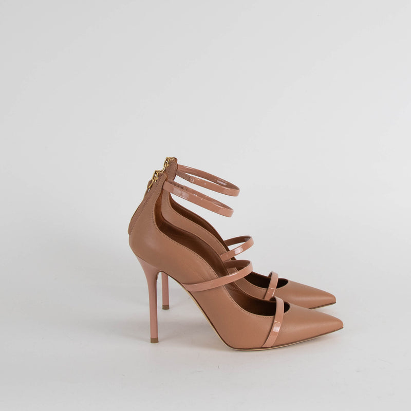 Malone Souliers Tan Robyn Triple Strap Shoes